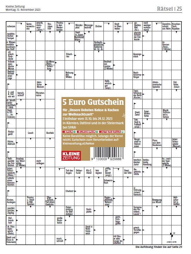 Kleine Zeitung Kleine Zeitung Raetselseite 2