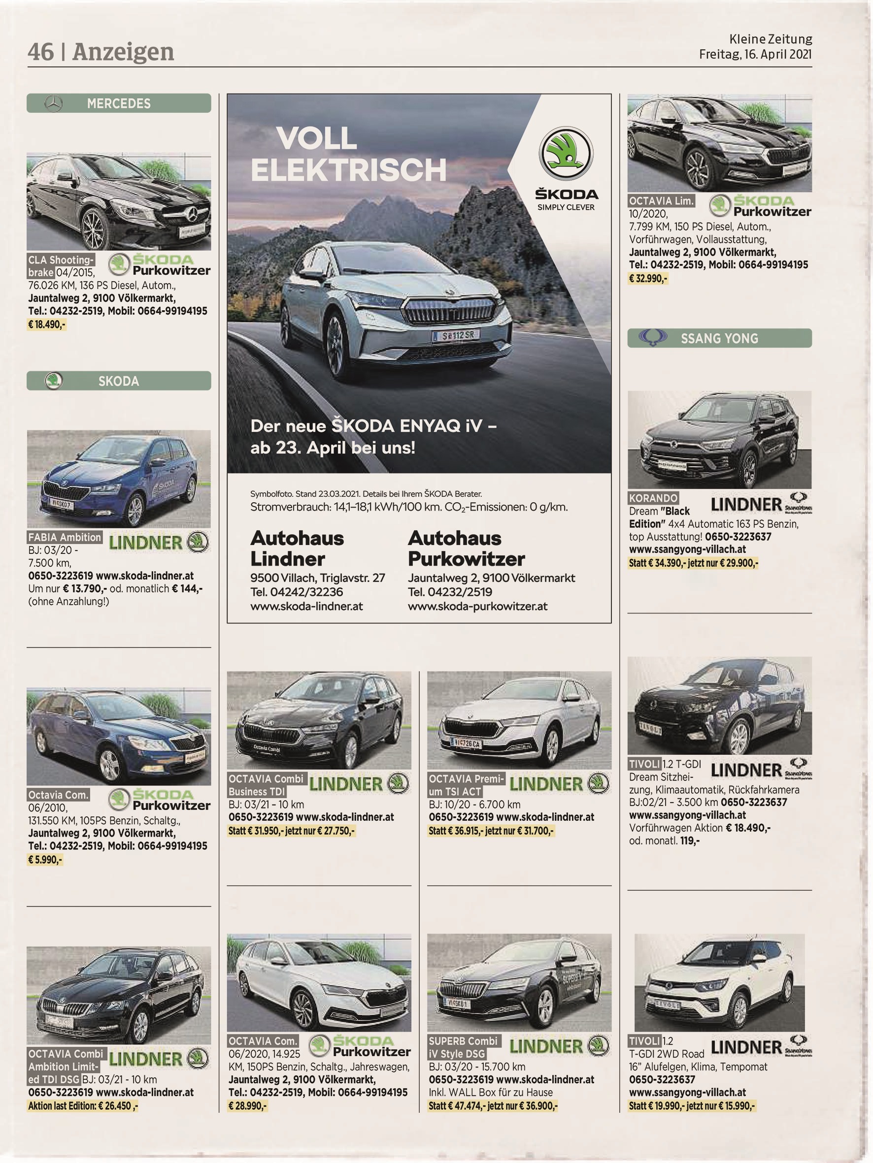 Kleine Zeitung Musterseite Homepage Viertelseite Mobilitaet