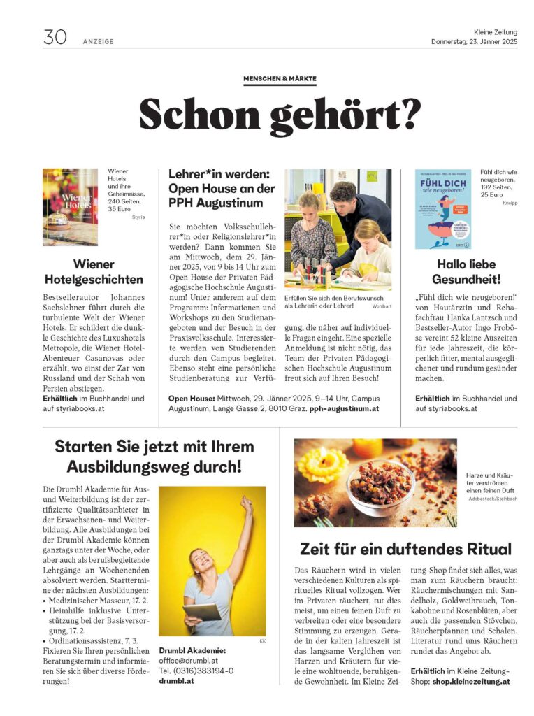Kleine Zeitung Beispielseite Schon gehoert 2