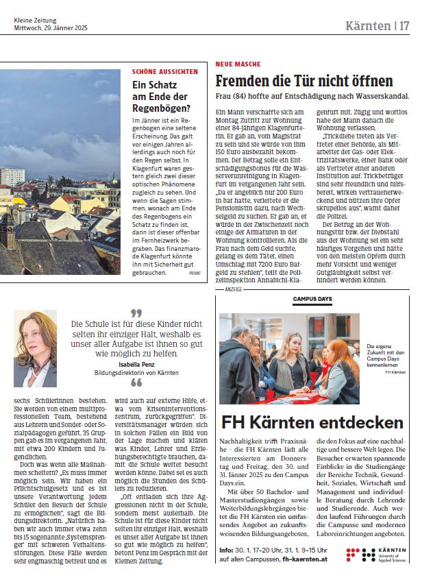 Kleine Zeitung 1 4 Seite PR Inserat